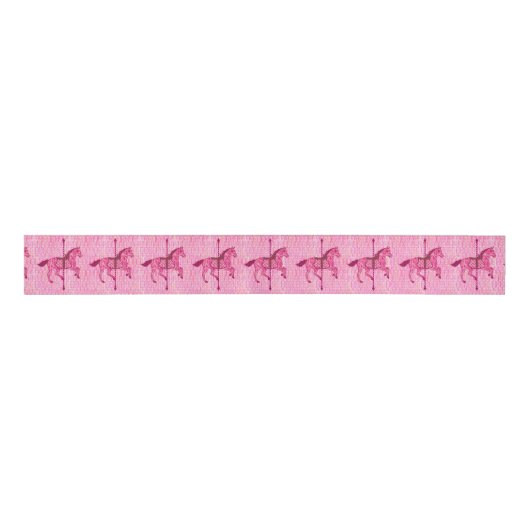 Carrouselpaard - Fuchsia Pink Grosgrain Lint (Voorkant)