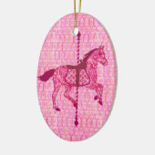 Carrouselpaard - Fuchsia Pink Keramisch Ornament (Links)