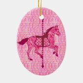Carrouselpaard - Fuchsia Pink Keramisch Ornament (Achterkant)