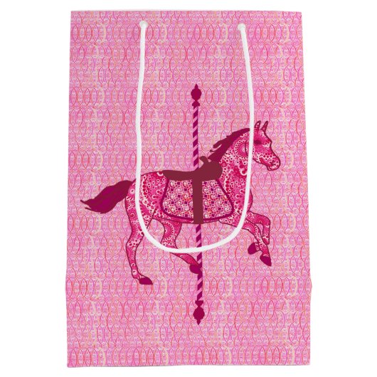 Carrouselpaard - Fuchsia Pink Medium Cadeauzakje (Achterkant)