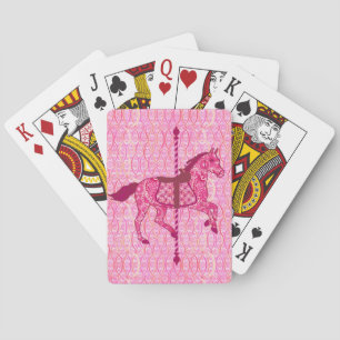 Carrouselpaard - Fuchsia Pink Pokerkaarten