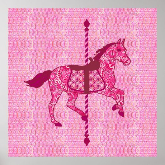 Carrouselpaard - Fuchsia Pink Poster (Voorkant)