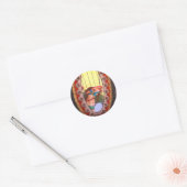 Carrouselpaard in Mirror Ronde Sticker (Envelop)