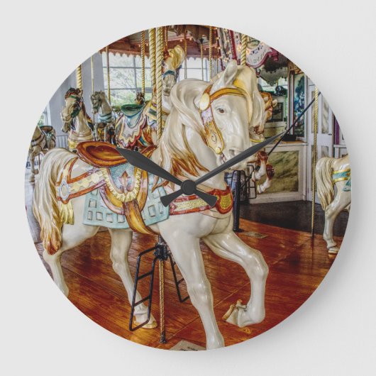 Carrouselpaard — Ronde wandklok Grote Klok (Voorkant)