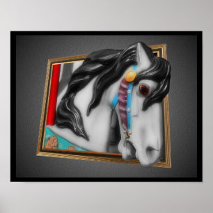 Carrouselpaard uit Lijst Poster