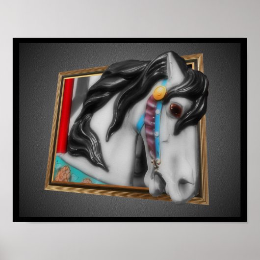 Carrouselpaard uit Lijst Poster (Voorkant)
