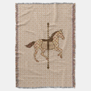 Carrouselpaarden - Chocolate Brown en Tan Deken