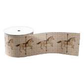 Carrouselpaarden - Chocolate Brown en Tan Grosgrain Lint (Spoel)