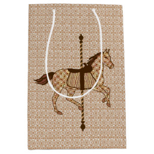 Carrouselpaarden - Chocolate Brown en Tan Medium Cadeauzakje