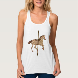 Carrouselpaarden - Chocolate Brown en Tan Tanktop