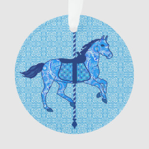 Carrouselpaarden - Cobalt en Sky Blue Ornament