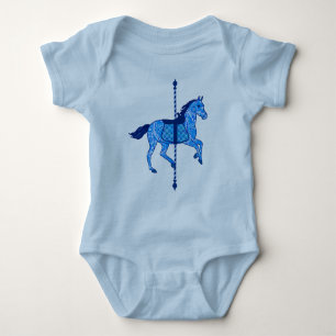 Carrouselpaarden - Cobalt en Sky Blue Romper