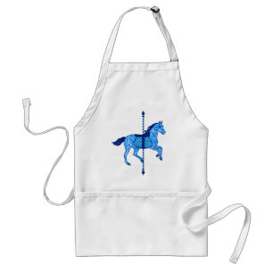Carrouselpaarden - Cobalt en Sky Blue Standaard Schort