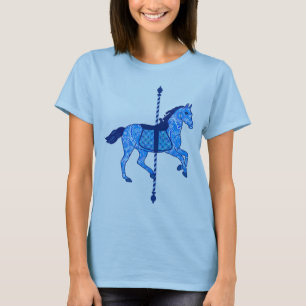 Carrouselpaarden - Cobalt en Sky Blue T-shirt