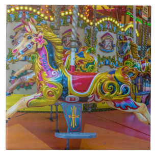 Carrouselpaarden keramische fototegels tegeltje