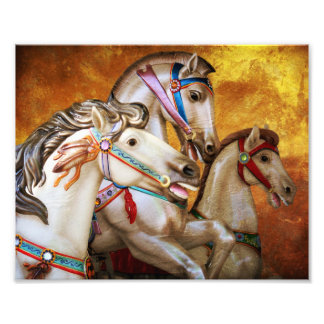 Carrouselpaarden — kunstdrukken foto afdruk