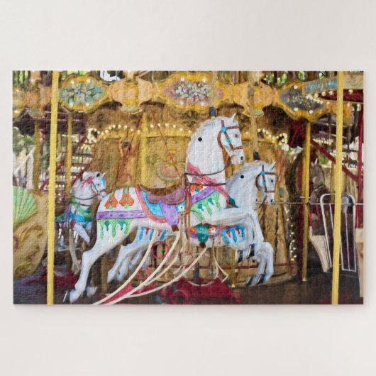 carrouselpaarden puzzel legpuzzel (Horizontaal)