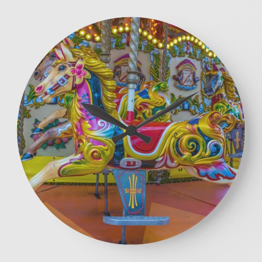 Carrouselpaardenmuurklok Grote Klok (Voorkant)