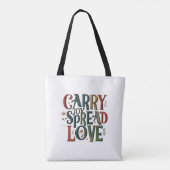 Carry Joy, Spread Love Shoulder Tas (Achterkant)