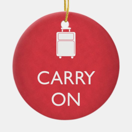 CARRY ON - Luggage - Funny Red Keramisch Ornament (Voorkant)