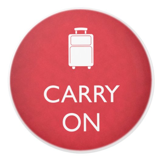 CARRY ON - Luggage - Funny Red Keramische Knop (Voorkant)