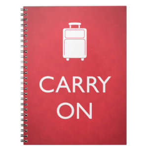 CARRY ON - Luggage - Funny Red Notitieboek