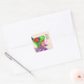 Carry Peace, Share Light – Custom Flower Fairy  Vierkante Sticker (Envelop)