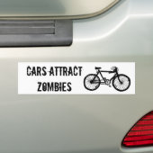 CARS ATTRACT ZOMBIE BUMPERSTICKER (Op auto)