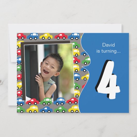 CARS EN TRUCKS | Uitnodiging voor feestdag bij jon (Voorkant)