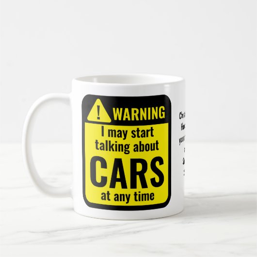 Cars Funny Personalized Warning Koffiemok (Links)