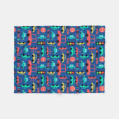Cars Pattern op Blue Fleece Deken (Voorkant (Horizontaal))