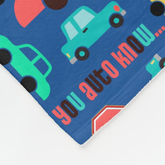 Cars Pattern op Blue Fleece Deken (Hoek)
