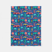 Cars Pattern op Blue Fleece Deken (Voorkant)