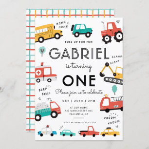 Cars & Trucks City Transportation verjaardagsfeest Kaart