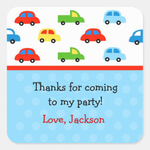 Cars Trucks Verjaardagsfeestje Favor Stickers labe