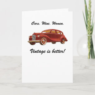 Cars Wine Women:  is beter! Verjaardag Kaart