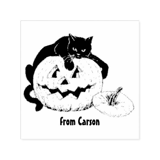 CARSON ~ HALLOWEEN ~  pompoenttekening ~ Zelfinktende Stempel (Design)