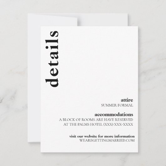 Carson Modern Mariage Détails Carte (Devant)