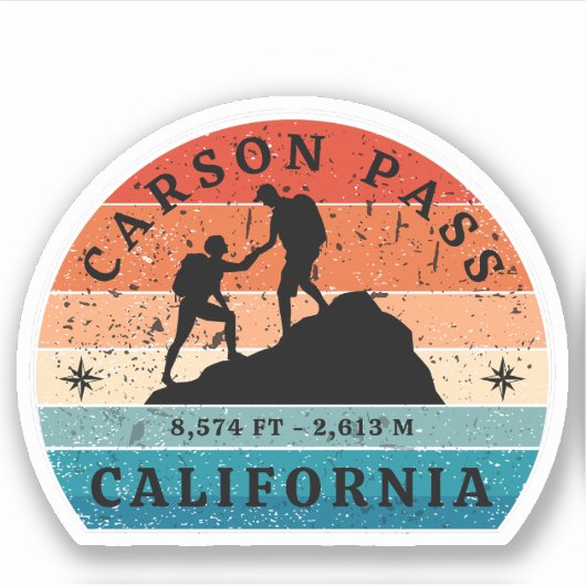 Carson Pass wandelen Californië Trials Sticker (Voorkant)