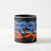 Carson prénom Graffiti blue Tasse orange (Centre)