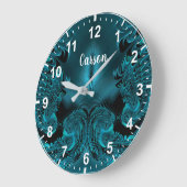 CARSON ~ WOW! Fractal Pattern Green en Black ~ Grote Klok (Hoek)