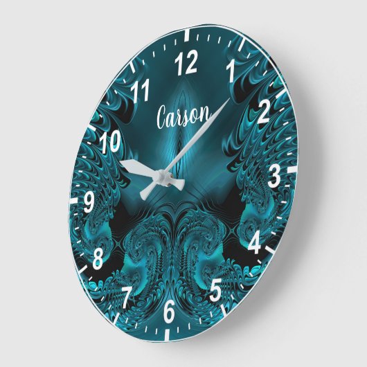 CARSON ~ WOW! Fractal Pattern Green en Black ~ Grote Klok (Hoek)