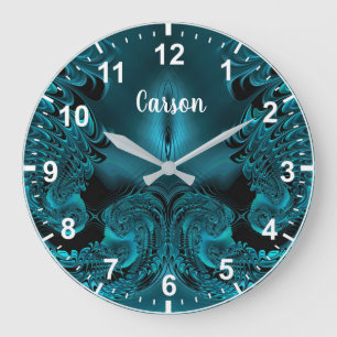 CARSON ~ WOW! Fractal Pattern Green en Black ~ Grote Klok