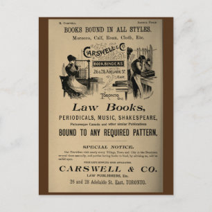  carswell Toronto Print Bindery Woman Briefkaart