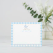 Cart de bébé garçon rétro cartes bleu Gingham (Debout devant)