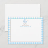 Cart de bébé garçon rétro cartes bleu Gingham (Devant / Derrière)