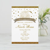 Cart de Cendrillon paillettes dorées Invitations (Debout devant)