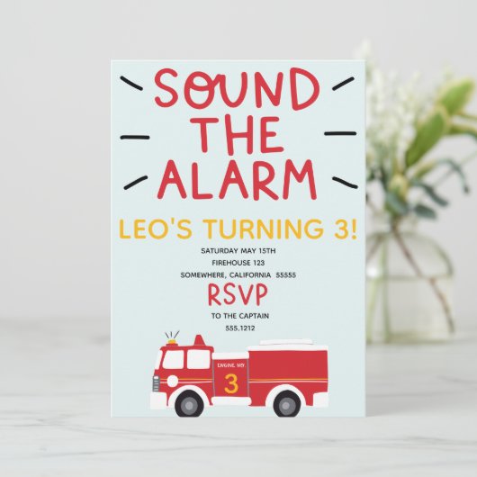 CART DE POMPIERS INVITATION (Debout devant)