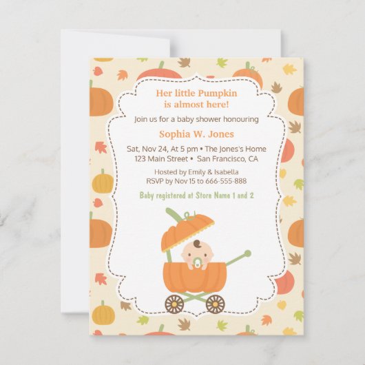 Cart Invitation Bébé Fête de Naissance Thème Citro (Devant)