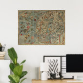 Carta Marina - Ancient Creatures Map of the World Poster (Thuiskantoor)